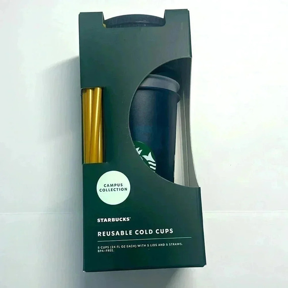 Starbucks Campus Collection Reusable “FIU” College Cold Cups BPA Free w/ Straws - Picture 1 of 6